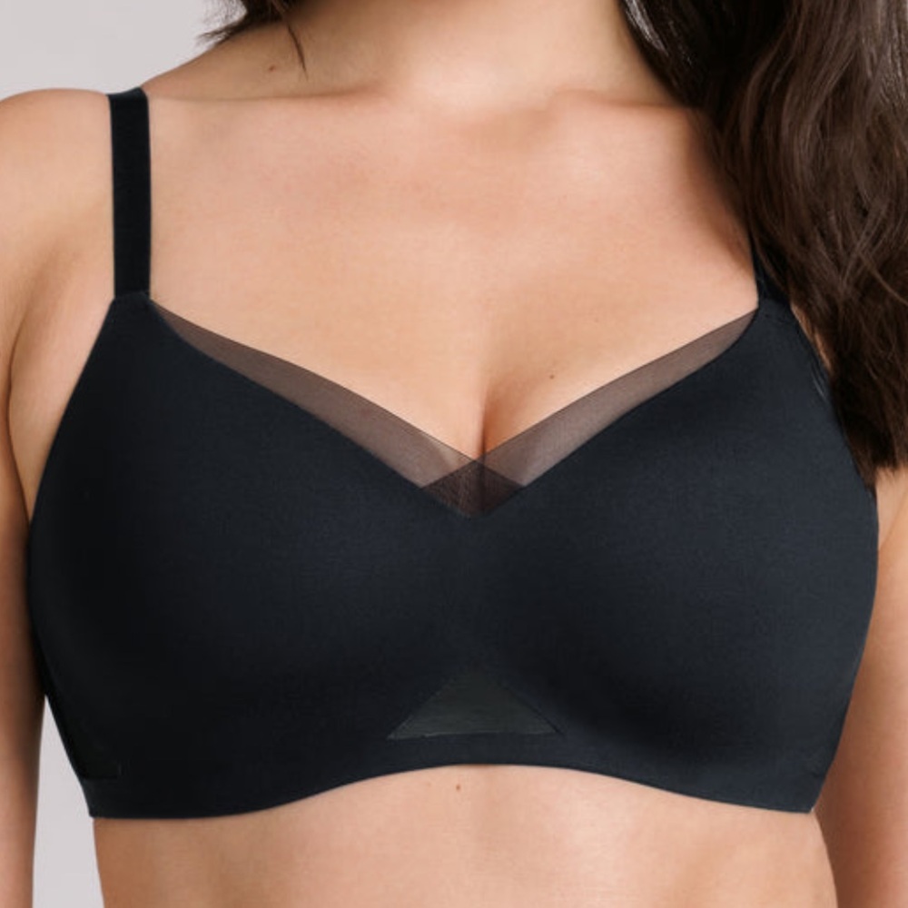 NWT Honeylove 34D CrossOver Bra Wireless Foam Cups Logo Smooth Contour Mesh